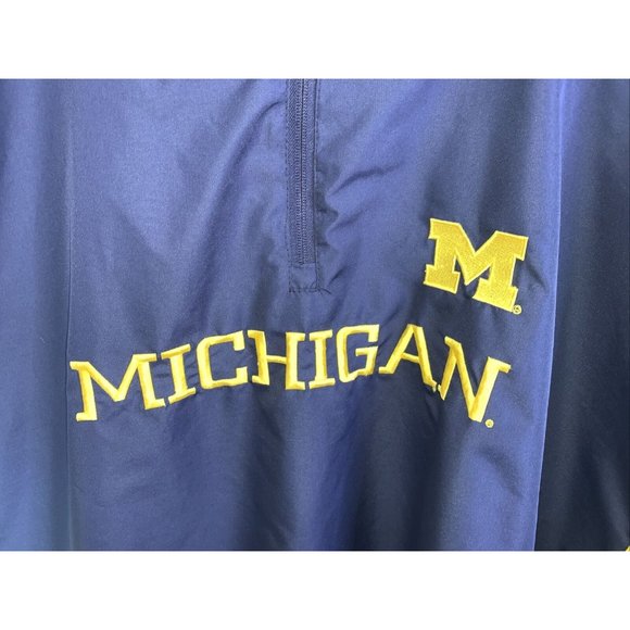 Vintage Y2K University Of Michigan Pro Edge Embriodered Windbreaker Jacket 2XL - Picture 2 of 14